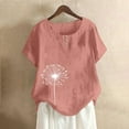 thumbnail image 1 of XWSHYW Shirts for Women Trendy Crew Neck Short Sleeve Dressy Clothes 2025 Evening Loose Fit Floral Print Tunic Tops Casual Tunic Blouses, 1 of 4