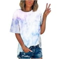 thumbnail image 1 of XWSHYW Summer Tops for Women 2025 Women's Short Sleeve Round Neck Casual Tops Fashion Printed T-Shirt Blouse, Sizes S-5XL, 1 of 5