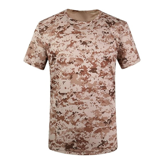 XWSHYW T-Shirts for Men Leisure Camouflage Pattern Short Sleeve Tee Loose Fit Crew Neck Comfort T-Shirt Summer Saving Shirts for Men Clearance Sale