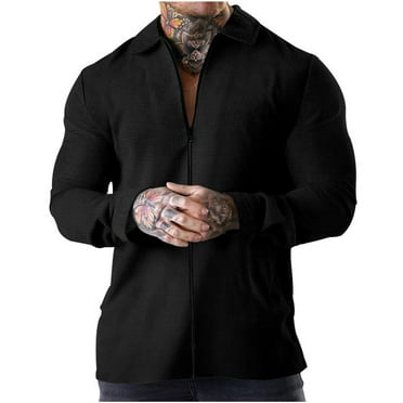 XWSHYW Winter Coats for Men Mens Solid Zipper Long Sleeve Jacket Mens Casual Cardigan Flash Deals Clearance