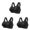 thumbnail image 1 of XWSHYW Women's Zip Front Closure Sports Bra - Seamless Wirefree Post Zipper Padded Racerback Workout Gym Yoga Bras Black 3XL, 1 of 7