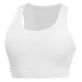 thumbnail image 1 of XWSHYW Women's Zip Front Closure Sports Bra - Seamless Wirefree Post Zipper Padded Racerback Workout Gym Yoga Bras White S, 1 of 5