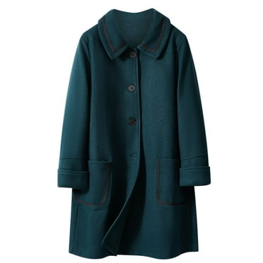 XWSHYW Womens Coats In Clearance Under $10 Fashion Solid Color Loose Fit Mid-Length Outerwear Coats Winter Plus Size Long Sleeve Duster Outerwear Jackets Todays Clearance Deal