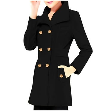 XWSHYW Womens Coats In Clearance Under $10 Winter Plus Size Long Sleeve Duster Outerwear Jackets Fashion Solid Color Loose Fit Mid-Length Outerwear Coats Fall Savings Clearance