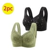 thumbnail image 1 of XWSHYW Womens Plus Size 2 Pack Slim Fit Floral Pattern Comfort Standard Straps Bra Plus Size Comfortable Casual Wireless Bras, 1 of 5