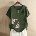 thumbnail image 1 of XWSHYW Womens Shirts Fashion Crew Neck Short Sleeve Casual Loose Basic Tee Shirt Comfort Loose Fit Floral Print Casual Work Shirts Womens Boho Tops and Blouses, 1 of 4