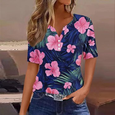 Women's Floral Print Tunic Tops - 2025 Trendy Long Sleeve Pullovers, Loose Fit Pleated Front