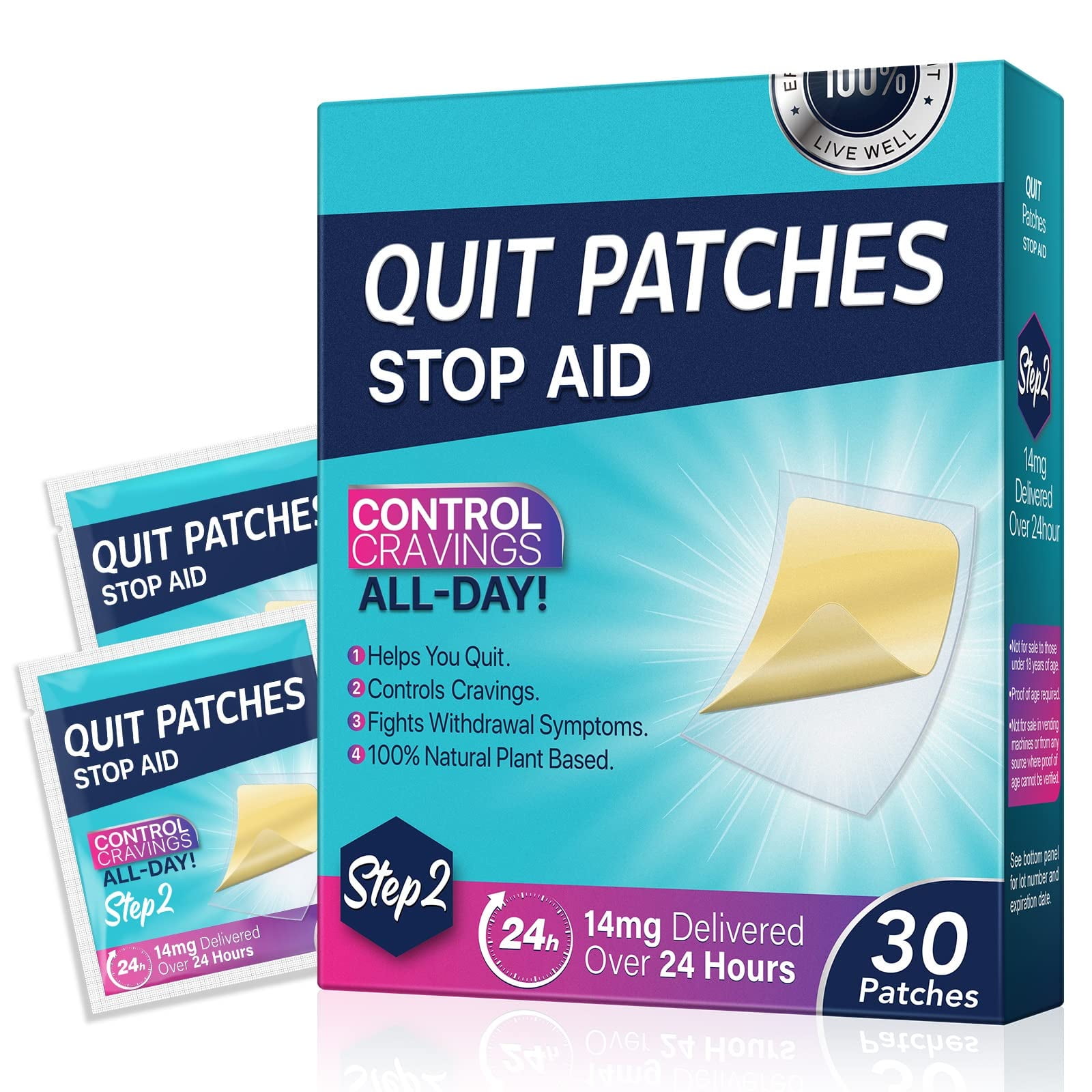 XWXUANYE 14 mg Step 2 Patches, Stop Patch, Aid, Easy and Effective Anti-Stickers, Best Product to Help Stop, Transdermal System Patch (30 Patches)