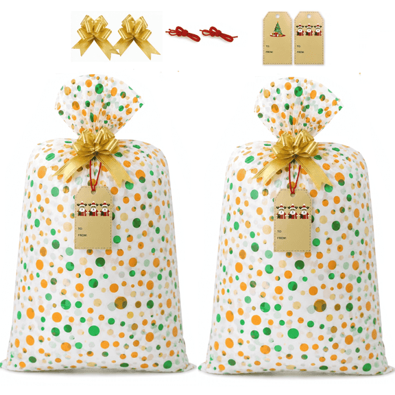 XWYUNDA 2-Pack 56"x36" Oversized Gift Bags, Large Plastic Storage Bags ,Giant Present Wrap for Kids Bikes, Baby Shower, Birthday & Holiday Gifts