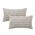 thumbnail image 1 of XWZO 12x20 inch Chenille Pillow Covers 2 Pieces Set, Rectangle Fluffy Boho Striped Decorative Cushion Covers for Couch/Sofa/Bed, Taupe-Striped (NO PILLOW INSERT), 1 of 7