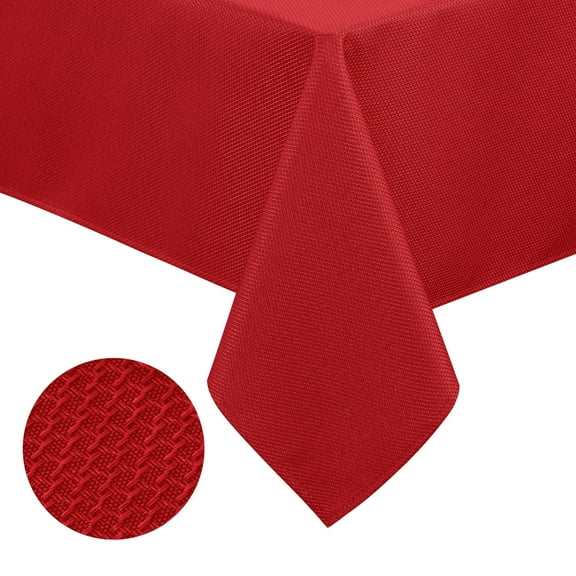 XWZO 54X54 inch Textured Square Tablecloth for Kitchen, Dining-Waterproof Wrinkle-Abrasion Resistant Christmas Table Cloth for Canteen, Outdoor Picnic, Red