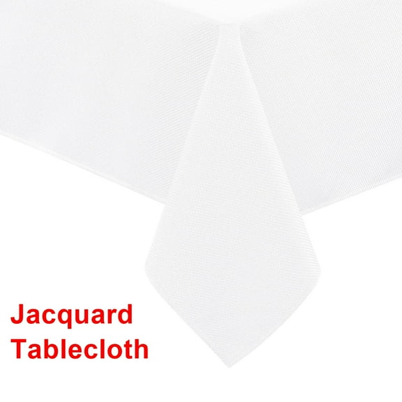 XWZO 60X84 inch Textured Rectangular Tablecloth for Kitchen, Dining-Waterproof Wrinkle-Abrasion Resistant Table Cloth for Canteen, Outdoor Picnic, White