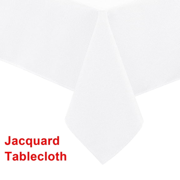 XWZO 60X84 inch Textured Rectangular Tablecloth for Kitchen, Dining-Waterproof Wrinkle-Abrasion Resistant Table Cloth for Canteen, Outdoor Picnic, White