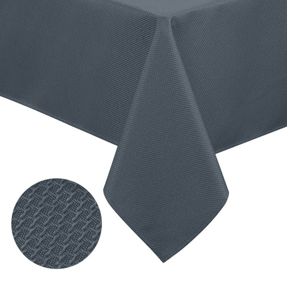 XWZO 70X70 inch Textured Square Tablecloth for Kitchen, Dining-Waterproof Wrinkle-Abrasion Resistant Table Cloth for Canteen, Outdoor Picnic, Dark Grey
