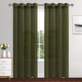 thumbnail image 1 of XWZO Olive Green Sheer Curtains 84 Inch Length 2 Panels Set with Tiebacks, Grommet Semi Transparent Light Filtering Window Drapes for Bedroom Living Room Dining Wedding Backdrop, W52 x L84, 1 of 11