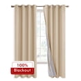 thumbnail image 1 of XWZO Biscotti Beige 100% Double Layer Blackout Curtains 84 Inches Long for Bedroom with Liner,Grommet Thermal Insulated Living Room Darkening Drapes with Tiebacks(Biscotti Beige,52"W x 84"L,2 Panels), 1 of 8
