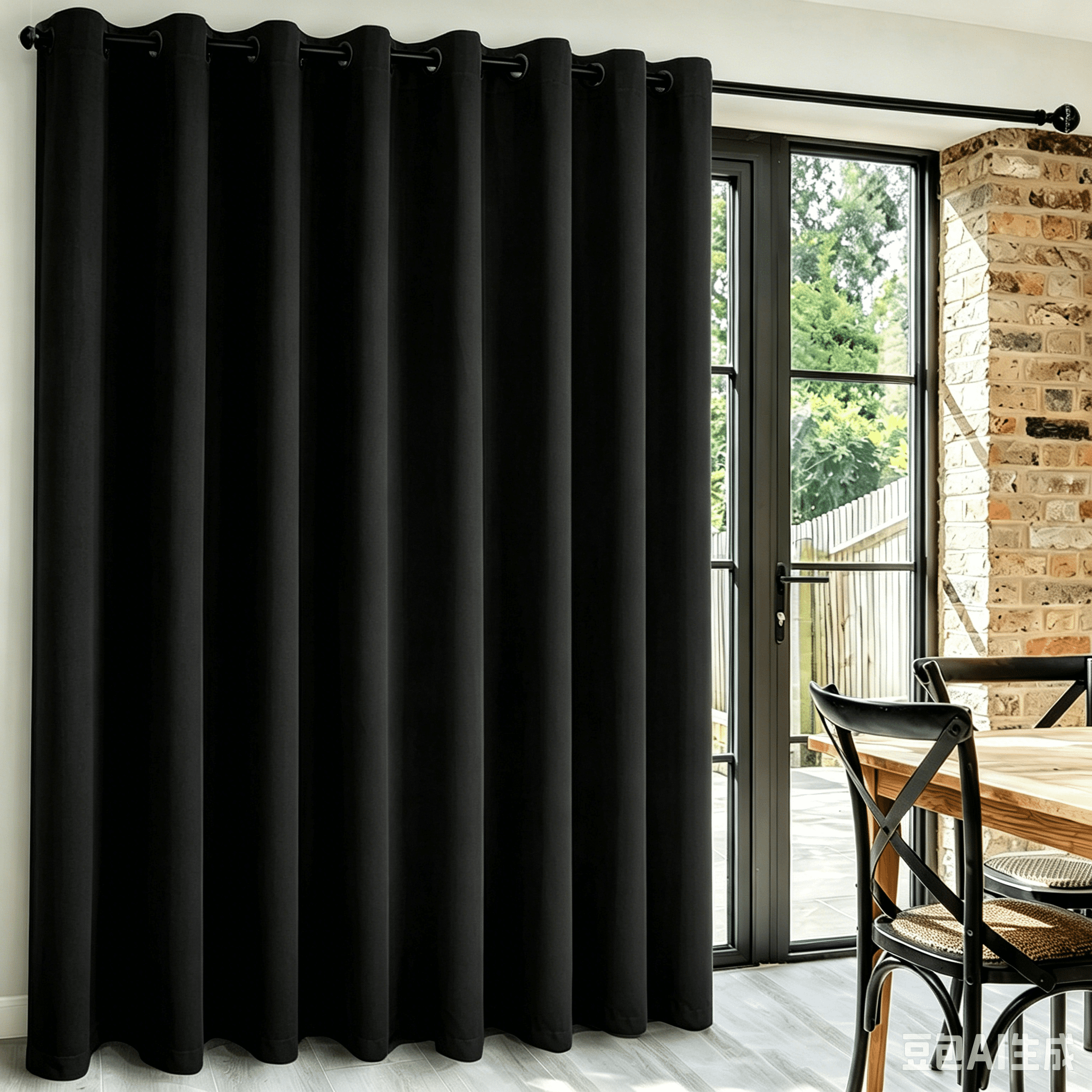 XWZO Sliding Door Curtains 100"W x 108"L, Grommet Privacy Room Divider for Bedroom Living Room, Extra Wide Thermal Blackout Curtains for Patio Sliding Glass Door, 1 Panel, Black