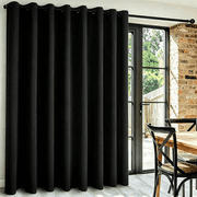 XWZO Sliding Door Curtains 100"W x 84"L, Grommet Privacy Room Divider for Bedroom Living Room, Extra Wide Thermal Blackout Curtains for Patio Sliding Glass Door, 1 Panel, Black