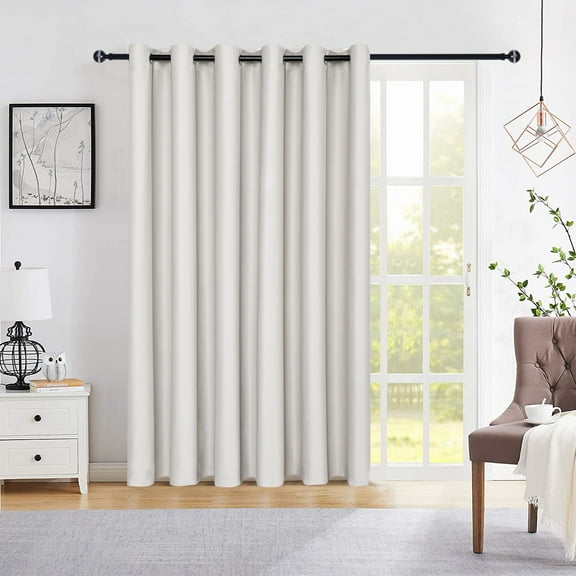 XWZO Sliding Door Curtains 100"W x 84"L, Grommet Privacy Room Divider for Bedroom Living Room, Extra Wide Thermal Blackout Curtains for Patio Sliding Glass Door, 1 Panel, Ivory