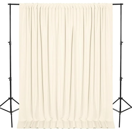 XWZO Champagne Sliding Glass Door Curtains Pack of 2 for Parties, Soft Elegant Photography Backdrop Wide Window Curtain Set with Rod Pockets for Ceremony/Stage/Birthday Decorations, 5ft x 8ft