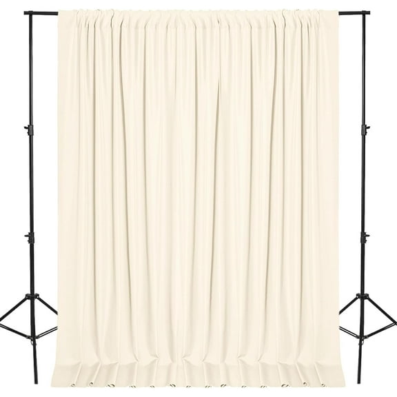 XWZO Champagne Sliding Glass Door Curtains Pack of 2 for Parties, Soft Elegant Photography Backdrop Wide Window Curtain Set with Rod Pockets for Ceremony/Stage/Birthday Decorations, 5ft x 8ft
