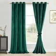 thumbnail image 1 of XWZO Christmas Velvet Curtains 84 Inches Length 2 Panels - Soft Room Darkening Grommet Window Curtain Panels for Bedroom/Theater/Patio Door with Tiebacks, Emerald Green, W52 x L84, Set of 2, 1 of 11