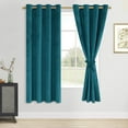 thumbnail image 1 of XWZO Christmas Velvet Curtains for Bedroom - Soft Elegant Sunlight Blocking Grommet Window Curtain Panels for Parlor/Nursery/Living Room/Office with Tiebacks, W52 x L63 Inches Long, Teal, Set of 2, 1 of 11