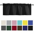 thumbnail image 1 of XWZO Farmhouse Black Valance Curtain for Kitchen, Room Darkening Rod Pocket Short Curtains for Bathroom, Window Toppers Cafe Curtain 1 Panel, W42 x L18, Black, 1 of 11