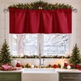 thumbnail image 1 of XWZO Farmhouse Red Valance Curtain for Kitchen, Room Darkening Rod Pocket Short Curtains for Bathroom, Window Toppers Cafe Curtain 1 Panel, W42 x L12, Red, 1 of 7