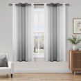 thumbnail image 1 of XWZO Grey Curtains Set of 2, Faux Linen Gradient Sheer Curtains 54 Inch Long, Ombre Short Curtain Drapes for Small Window, 52 x 54 Inches, Grey, 1 of 7
