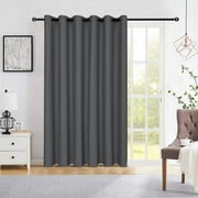 XWZO Sliding Door Curtains 80"W x 84"L, Grommet Privacy Room Divider for Bedroom Living Room, Extra Wide Thermal Blackout Curtains for Patio Sliding Glass Door, 1 Panel, Dark Grey