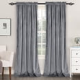 thumbnail image 1 of XWZO 96 inch Grey Velvet Curtains with Tiebacks - Blackout Thermal Insulated Rod Pocket Window Drapery for Living Room & Bedroom, 52"W x 96"L, 2 Panels, 1 of 9