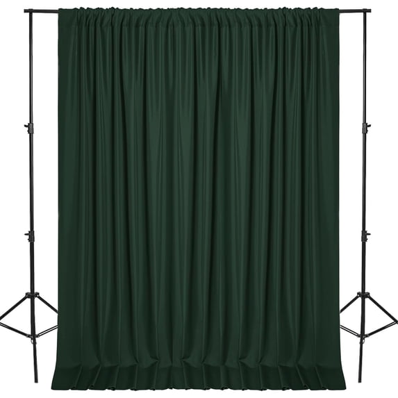 XWZO Hunter Green Backdrop Curtains for Parties, Photography Backdrop Drapes with Rod Pockets for Wedding Decorations Stage Birthday Family Gatherings, 2 Panels 5ft x 10ft