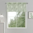 thumbnail image 1 of XWZO Kitchen Sheer Valance Curtain 18 Inch Pack of 2, Lace Patterned Semi Sheer Curtains for Bedroom, Short Elegant Voile Sheer Drapes for Home Decoration, 42 x 18 Inches, Sage Green, 1 of 9