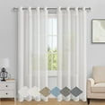 thumbnail image 1 of XWZO 52x108 Modern Linen Sheer Grommet Curtains 108 for Bedroom, Off-White Solid Light Filtering Semi Sheer Curtains 2 Panels, Greyish White, 1 of 10