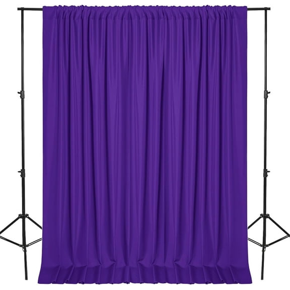 XWZO Purple Sliding Glass Door Curtains Pack of 2 for Parties, Soft Elegant Photography Backdrop Wide Window Curtain Set with Rod Pockets for Ceremony/Stage/Birthday Decorations, 5ft x 8ft