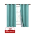 thumbnail image 1 of XWZO Teal 100% Blackout Curtains with Tiebacks for Home, 54 Inches Short Window Curtain Set for Kitchen, Grommet Top Privacy Curtain for Living Room(Turquoise,42"W x 54"L,2 Panels), 1 of 7