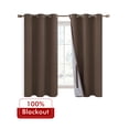 thumbnail image 1 of XWZO Total Blackout Curtains for Bedroom with Tiebacks, 100% Light Block Window Curtain Drape 2 Panels Set, Noise Reducing Privacy Curtain for Living Room, Brown,38 x 45, 1 of 7
