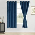 thumbnail image 1 of XWZO Velvet Blackout Curtains for Bedroom - Soft Room Darkening & Noise Reducing Window Curtain Drapes for Farmhouse/Sliding Glass Door with Tiebacks, Grommet, Navy Blue, W52 x L72, Set of 2, 1 of 8