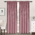 thumbnail image 1 of XWZO Velvet Blackout Curtains 84 inches with Tiebacks, Rod Pocket Room Darkening Curtain Drapes, 52"W x 84"L, Wild Rose, 2 Panels, 1 of 8