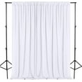 thumbnail image 1 of XWZO Backdrop Curtains for Photography, Extra Wide Rod Pocket Room Darkening Curtain Set of 2, Blackout Party Curtains for Wedding Decorations Stage Birthday Family Gatherings, White, 5ft x 10ft, 1 of 9