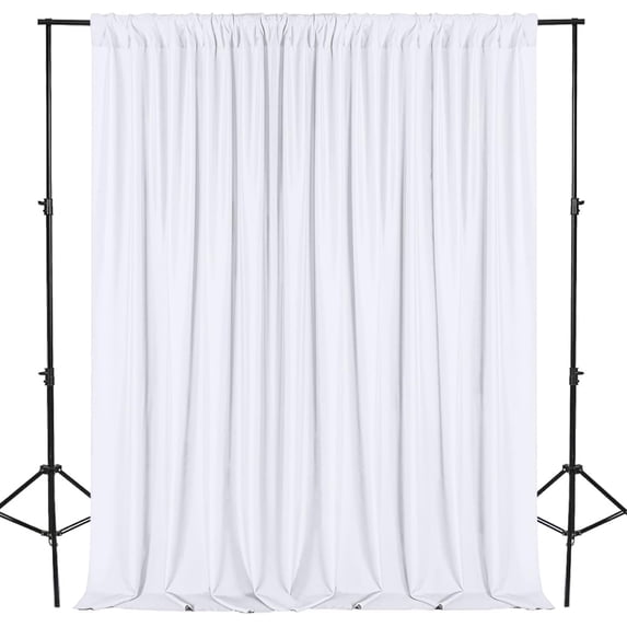 XWZO White Curtains 2 Panels for Patio, Lightweight Room Darken Photography Backdrop Curtain Drapes with Rod Pockets for Home/Holiday/Party Decor, 5ft x 7ft