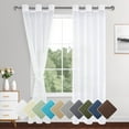 XWZO White Sheer Curtains,63 Inch Length 2 Panels Set with Tiebacks