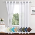 thumbnail image 1 of XWZO White Sheer Curtains 84 Inch Length 2 Panels Set with Bundleable Tiebacks, Grommet Semi Transparent Light Filtering Voile Window Cortina Drapes for Bedroom Living Room, W52 x L84, 1 of 11