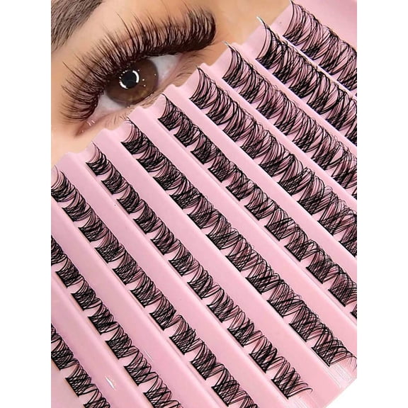 XX 110pcs Delicate Cluster False Eyelashes - Professional Craftsmanship For Natural Look, D-Curl Voluminous & Fluffy - DIY Eyelash Extension Kit, Help Create Charming Makeup - Length 8-16mm