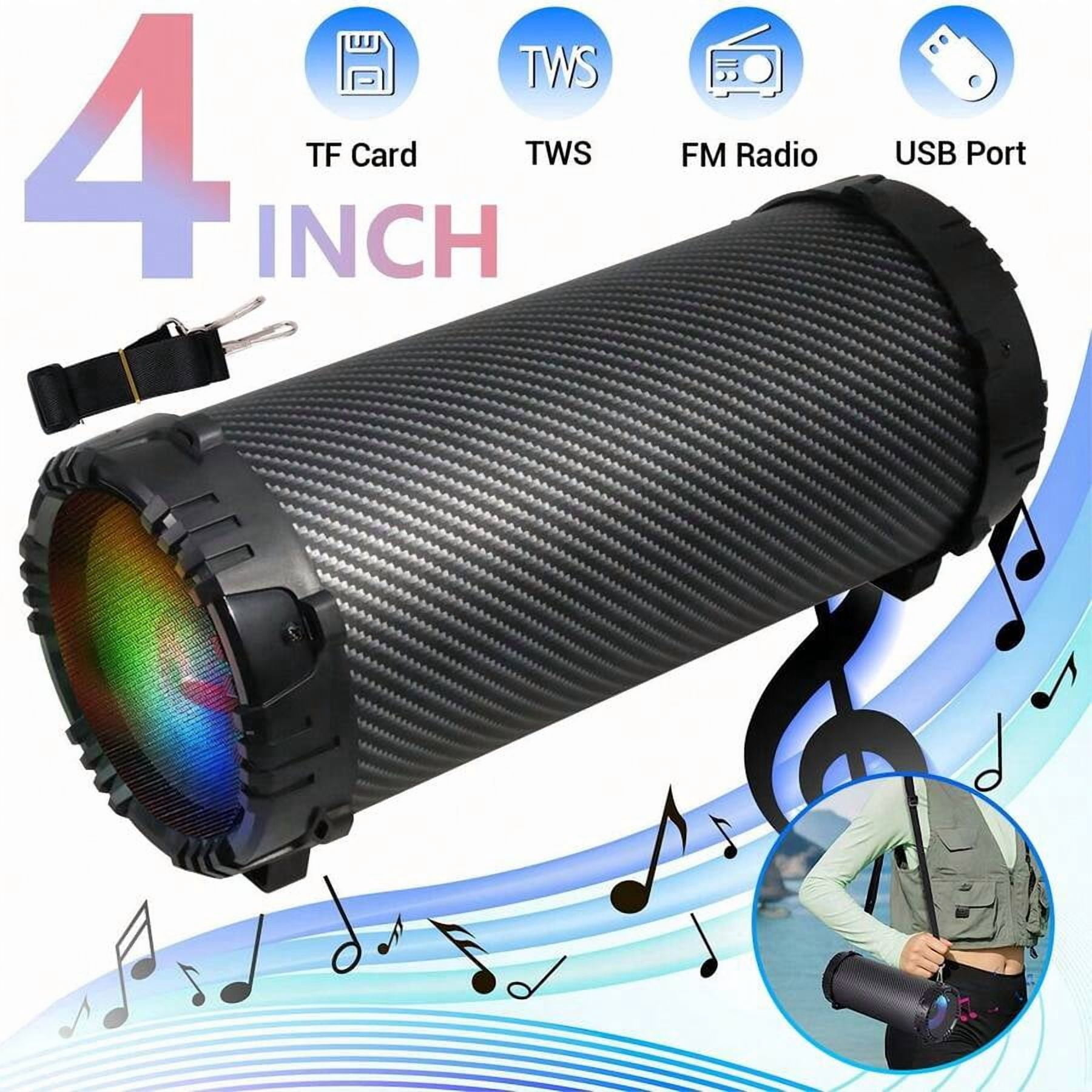 XX 4-In Portable Bluetooth Speaker With Carry Strap & Handle, Wireless Audio Heavy Bass Stereo PA Sound System With USB/TF/FM/AUX, Rechargeable For Outdoor, Camping, Party & Home Use