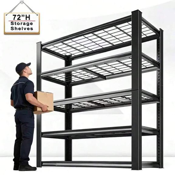 XX 72" Adjustable Metal Double Layer Column Shelving, Commercial Grade Utility Rack For Warehouse, Basement, Kitchen