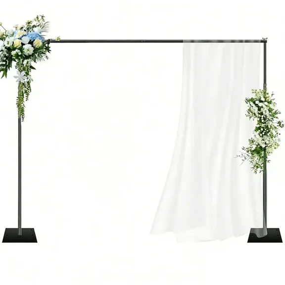 XX Backdrop Stand, 6.5ft Height 10ft Width Adjustable Photography Background Support Poles With Heavy Duty Flat Base,Photo Metal Steel Pipe And Drape Frame Kit For Parties Birthday Wedding