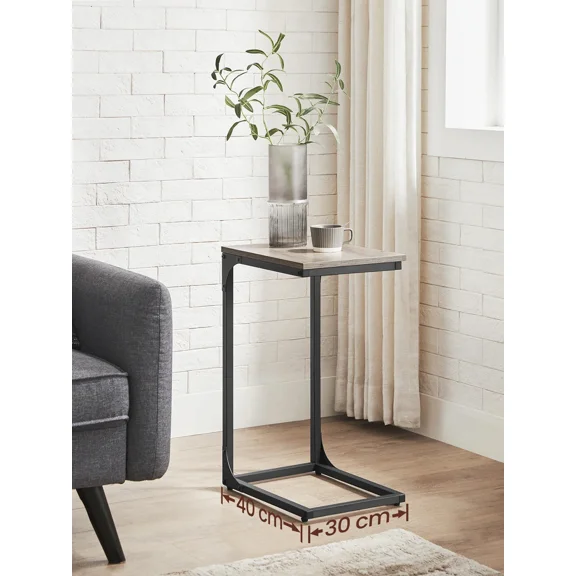XX C-Shaped End Table, Small Side Table For Couch, Sofa Table With Metal Frame For Living Room, Bedroom, Bedside