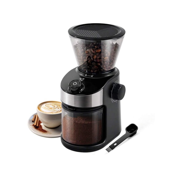 XX Coffee Grinder Burr Electric, Automatic Coffee Bean Grinder With 40 Seconds Digital Timer Display, Adjustable Burr Mill With 25 Precise Grind Setting, Use For Home, Black.